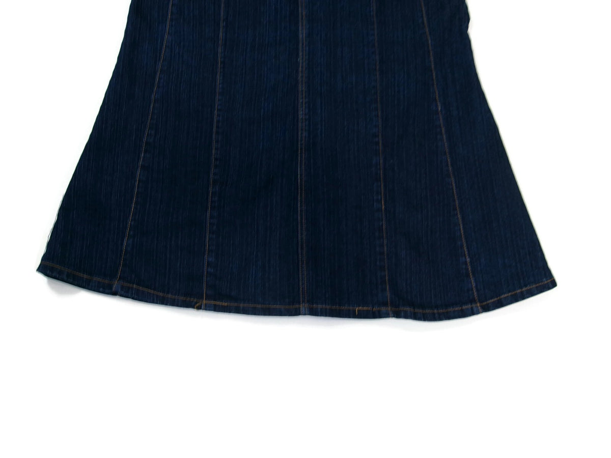 Womens Jamie NICOLE Denim Jean Skirt Long Slight Flare Some Distress  Size 16