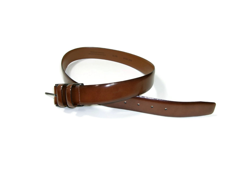 Jos A Bank Mens Brown Genuine Leather Dress Belt Handmade in ITALY Size 32