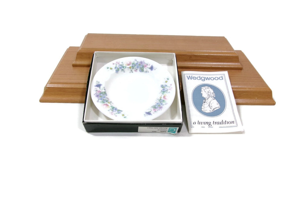 Vintage Wedgwood ANGELA Floral Ashtray England Bone China 3 Rests Original BOX