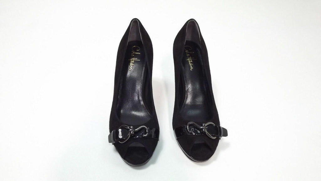 Cole Haan Air Womens Shoes Size 7 B BLACK Suede Leather Heels Pumps