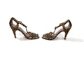 Womens Betsey Johnson Cheetah Print Sandals Shoes Size  6 M with Rhinestones