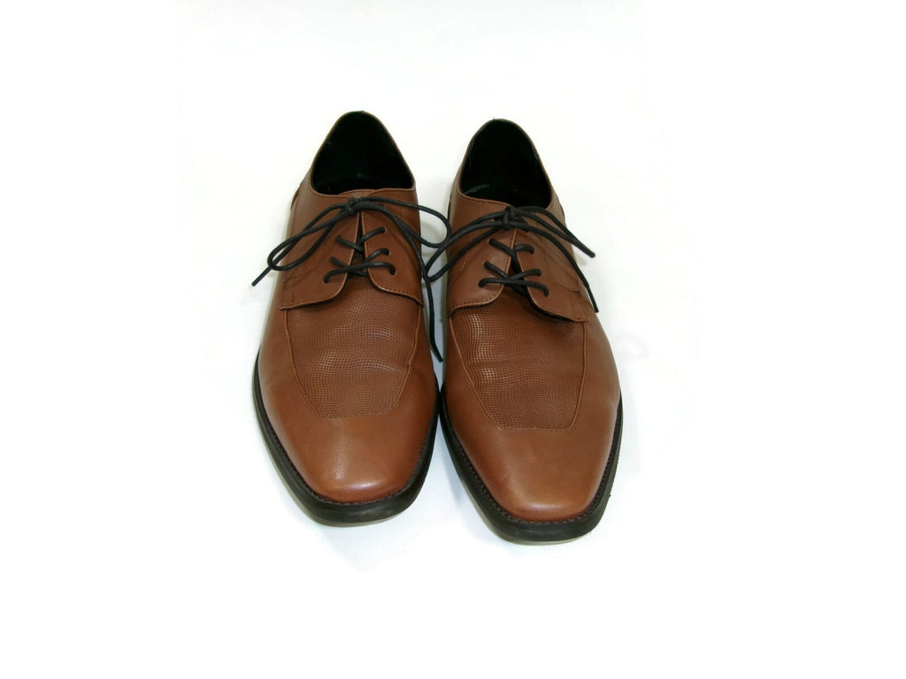 Calvin Klein Mens Rambert Tan Leather Lace Up Oxfords Shoes size 11.5 M