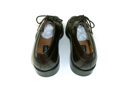 Bally Mens Dress Shoes Size 9 US / 8 EU Dark Brown Cap Toe Leather Oxfords