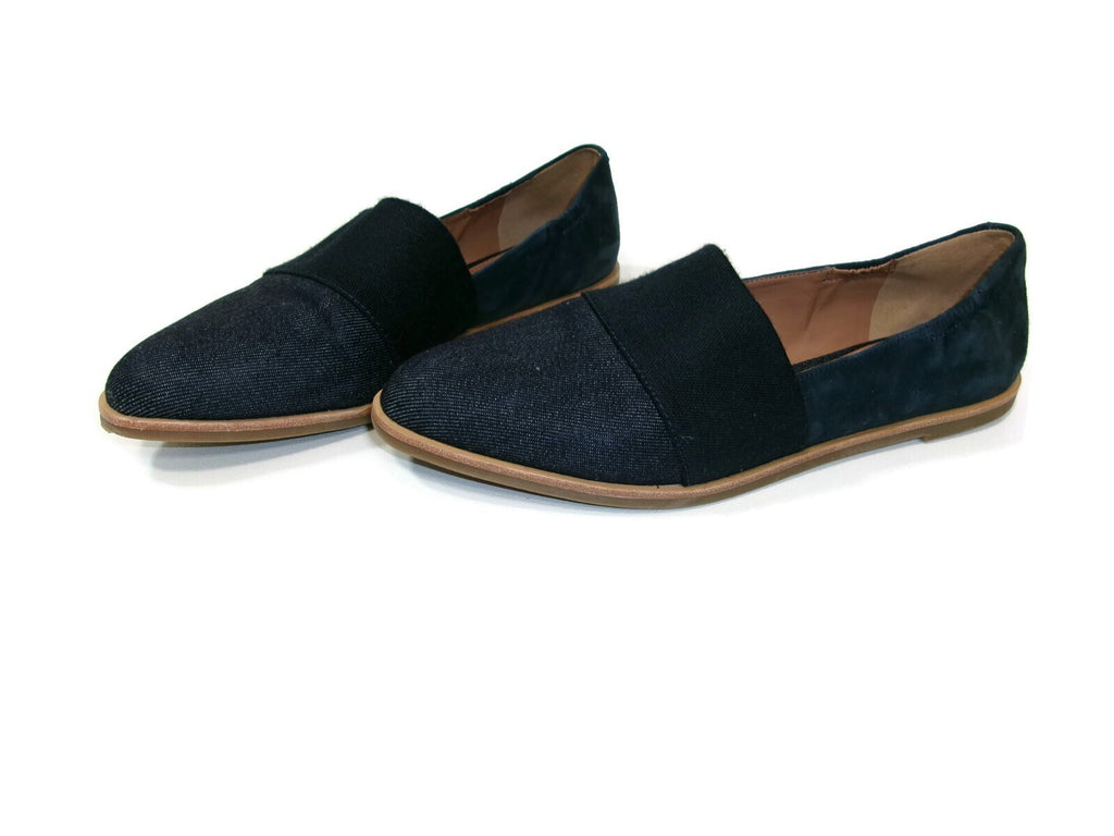 ED Ellen Degeneres Karlin Suede & denim Textile Flats Blue  Womens Shoes Size 8