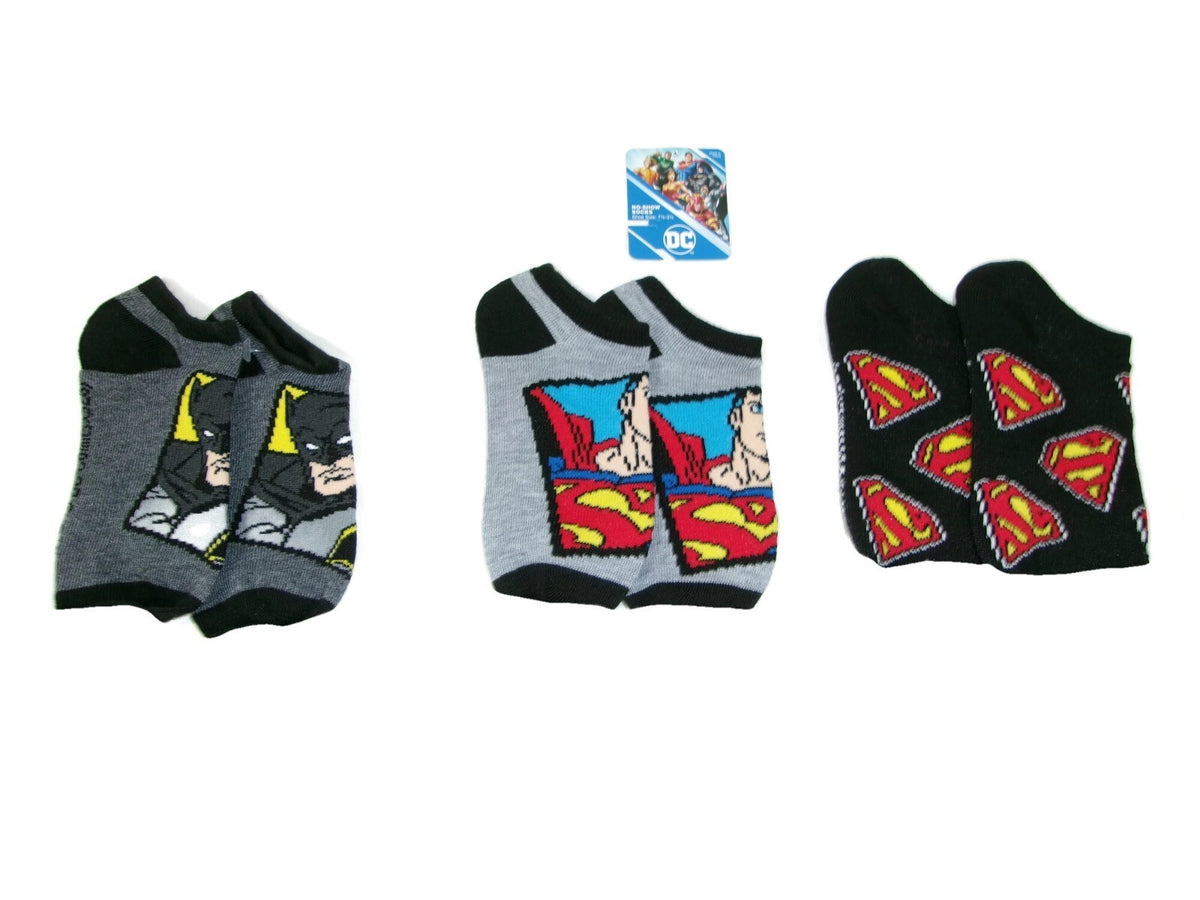 Little Boys Girls 3 Three Pair  Justice League No-Show Socks  Comics