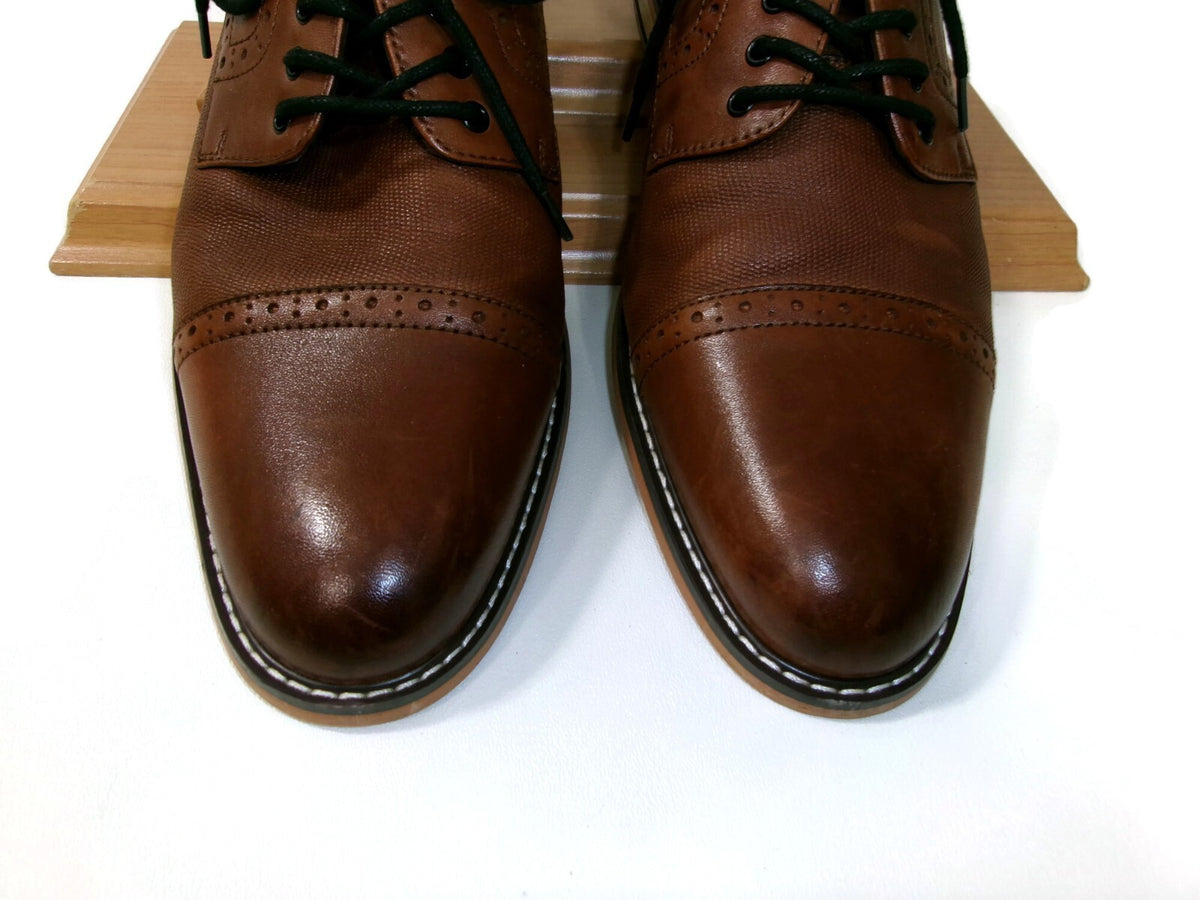 Bar lll Parker Mens Parker Shoes Size 11 M Tan Leather Cap Toe Brogues Textured