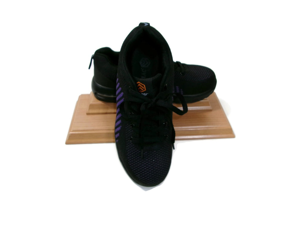 Dykhmily Womens Cushion Safety Steel Toe Work Shoes Sneakers Black Purple Size 8