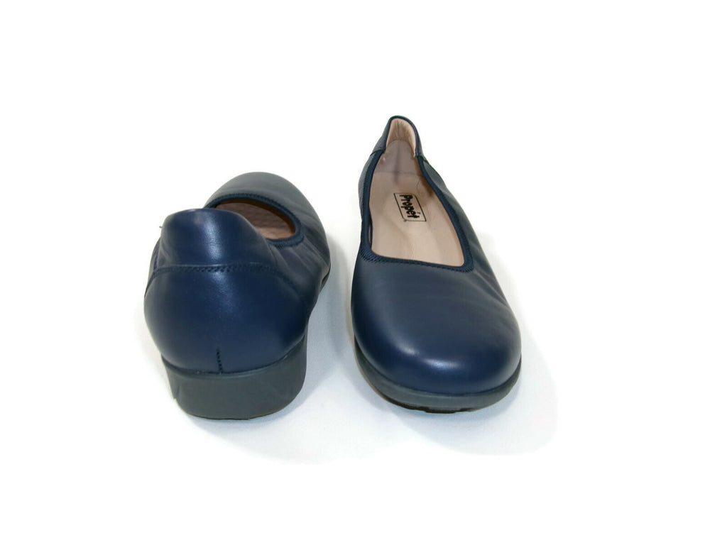 Propet Yara Navy Blue Comfort Leather Low Flat Wedges Womens Shoes Size 10 M