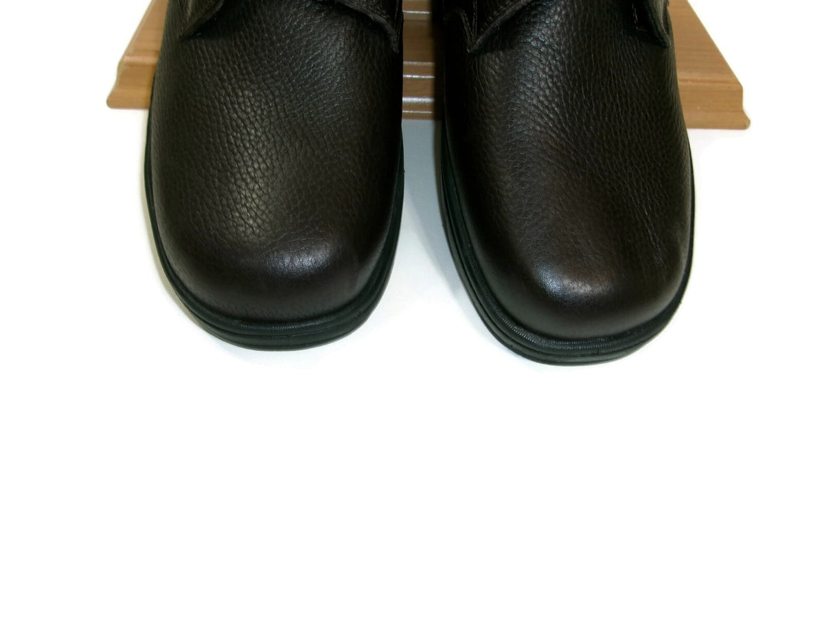 Orthofeet Mens Brown Textured Leather Orthopedic Shoes Size 10 D Slip Ons