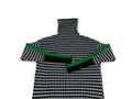 Womens Turtleneck Checkerboard Knitted Sweater Black Green White Size S Small