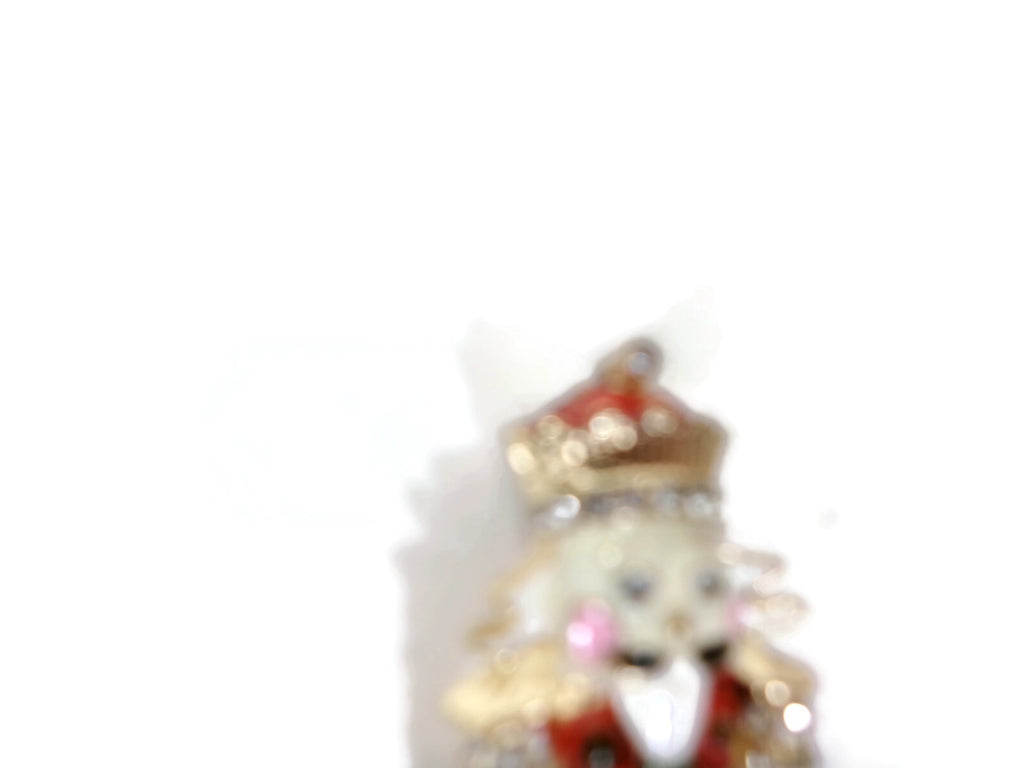 Womens Gold-Tone Crystal Nutcracker Christmas Holiday Pin Brooch NEW