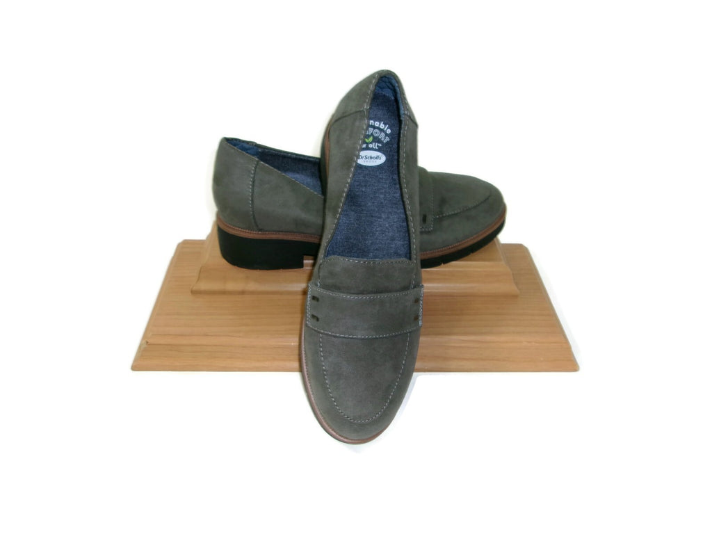 Dr. Scholl's Womens Gray Shoes Size 6.5 M Stylish  Grow Up Loafers Slip Ons