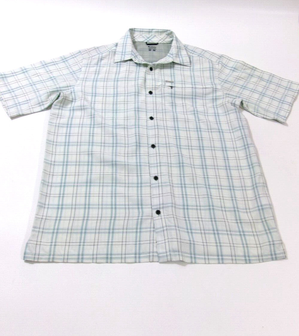 COLUMBIA Mens Sports Casual Shirt Size XL Short Sleeves Hidden Zip Front Pocket