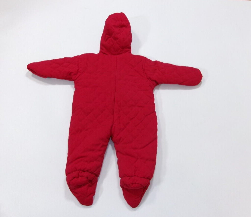 London Fog Infant Girls Boys Red Hooded Bunting One Piece Snow Suit Size 3-6 Mos