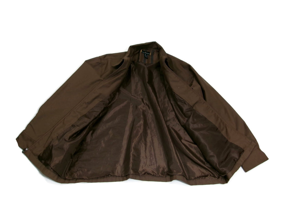 Stacy Adams Mens Brown Casual Jacket Lined Zipped Front Inside Pocket Size 2XL