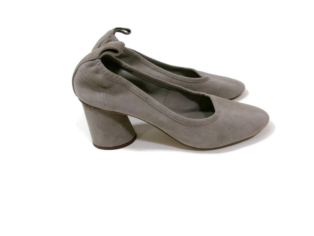 Tory Burch Womens Stylish Taupe Beige Block Heel Slip On Pumps Shoes Size 8.5 M