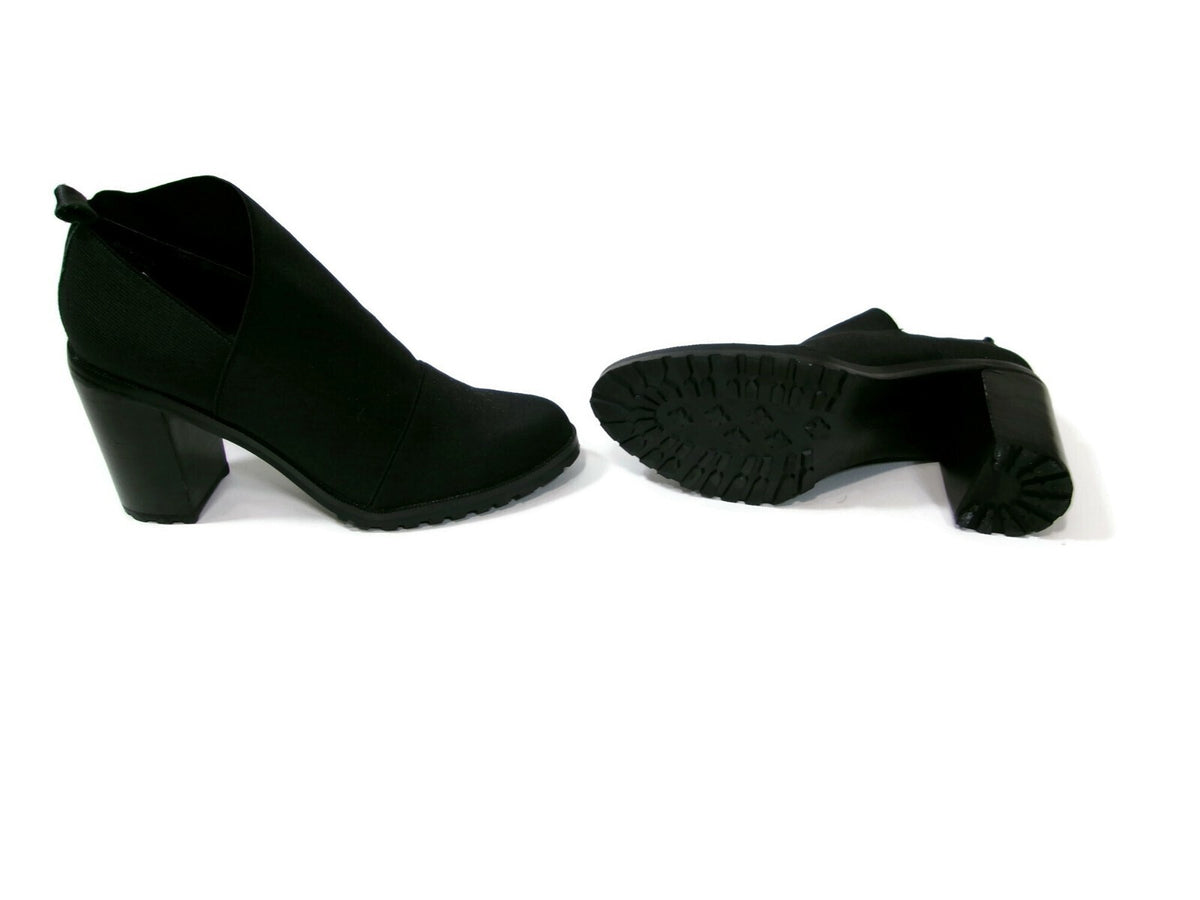 Ellen Tracy Black Heel Ankle Stretch Stylish Booties Womens Shoes Size 8 M