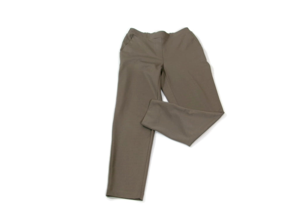 NINE WEST Khaki Beige CROP Textured Knit w/ Stretch  Pants Womens Size S Small