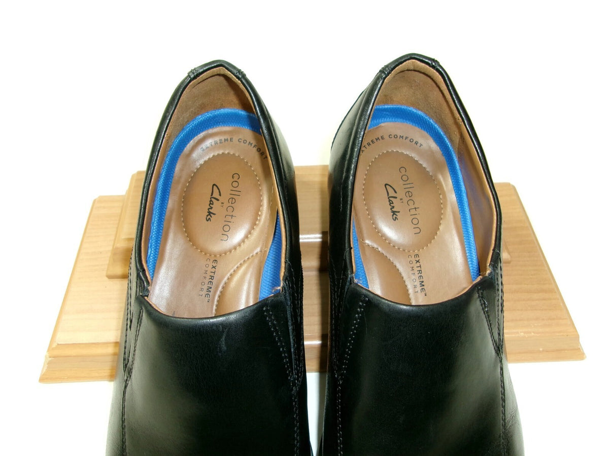 Mens COLLECTION by CLARKS Extreme Comfort Size 12 Black Leather Slip Ons Loafers