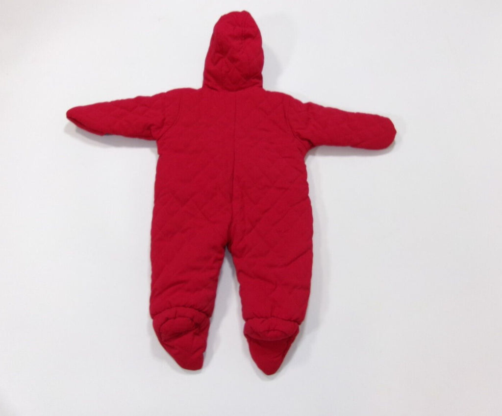 London Fog Infant Girls Boys Red Hooded Bunting One Piece Snow Suit Size 3-6 Mos