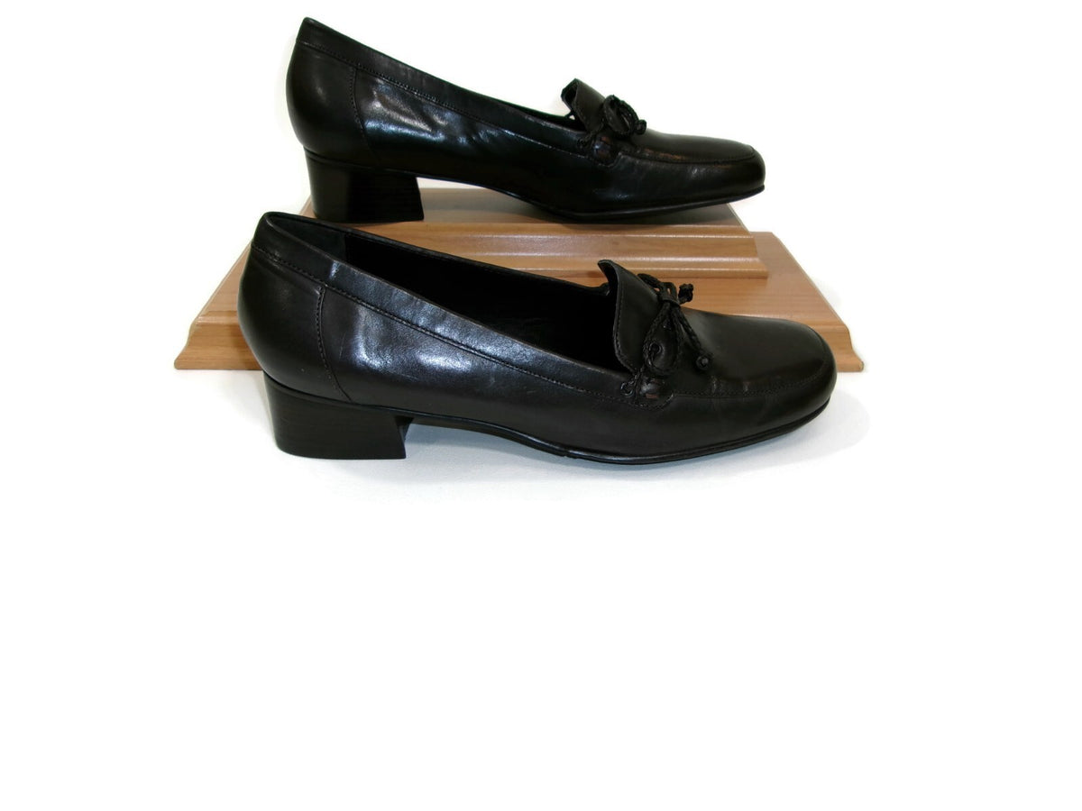 Trotters Womens Dark Brown Leather Low Heels Flats Shoes Size 9 M Braided Bow
