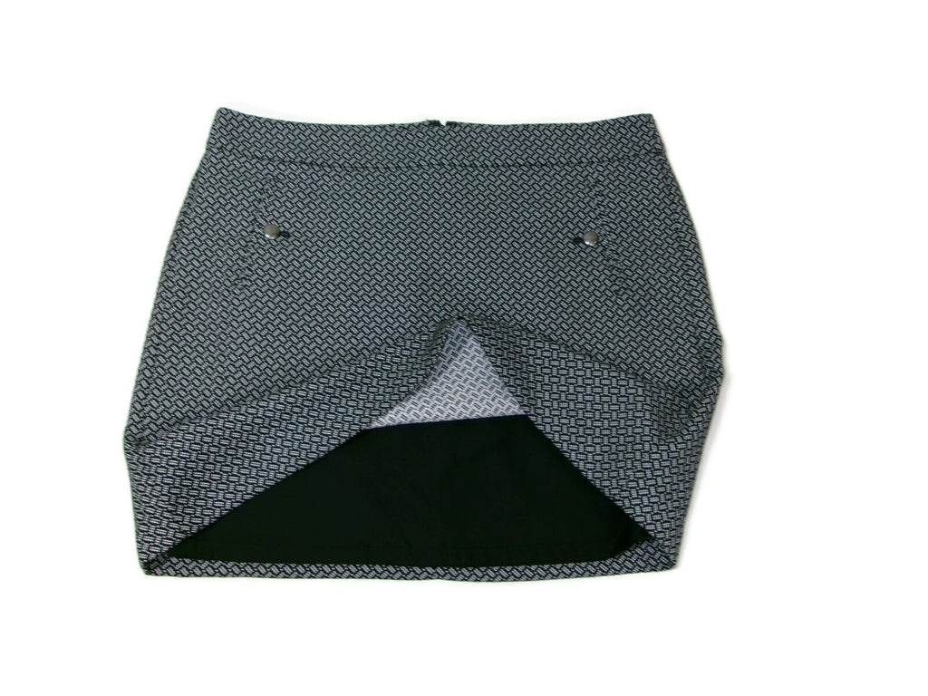 Womens ANN TAYLOR LOFT Jacquard Career Skirt Size 14 Black & White Lined