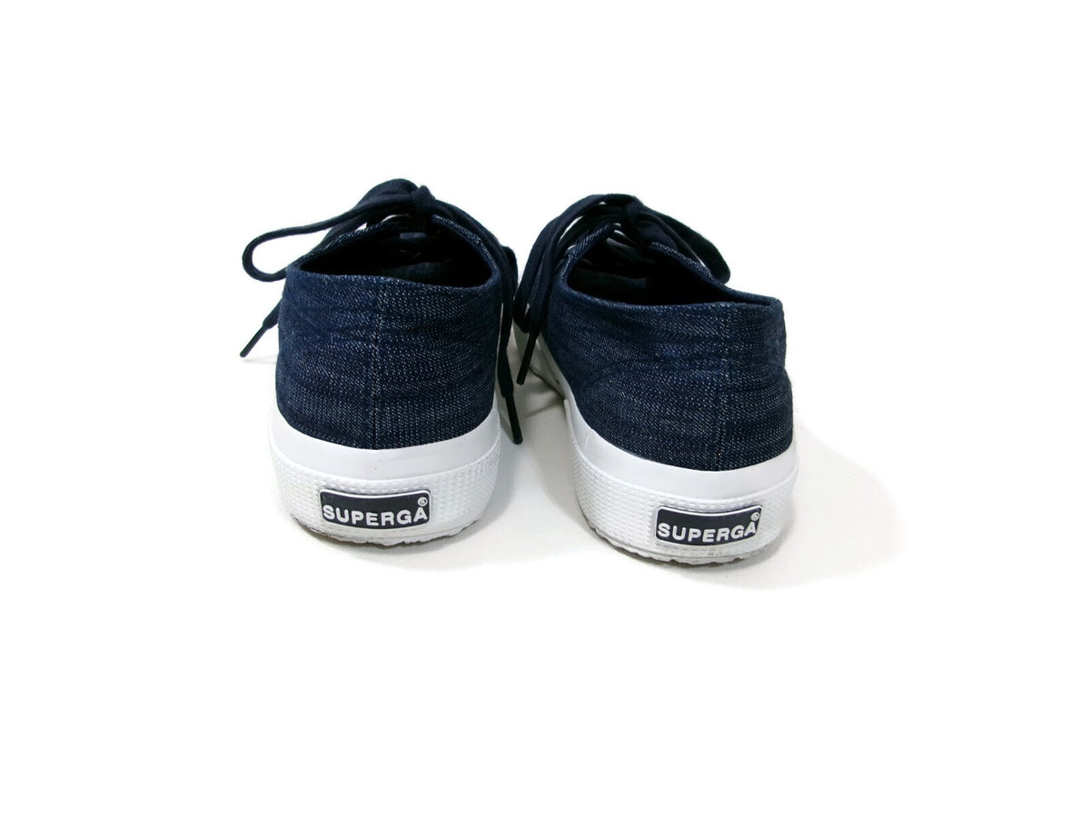 Superga Blue Sparkley Sporty Denim Cute Sneaker Women Shoes Size 6.5 US 37 Euro