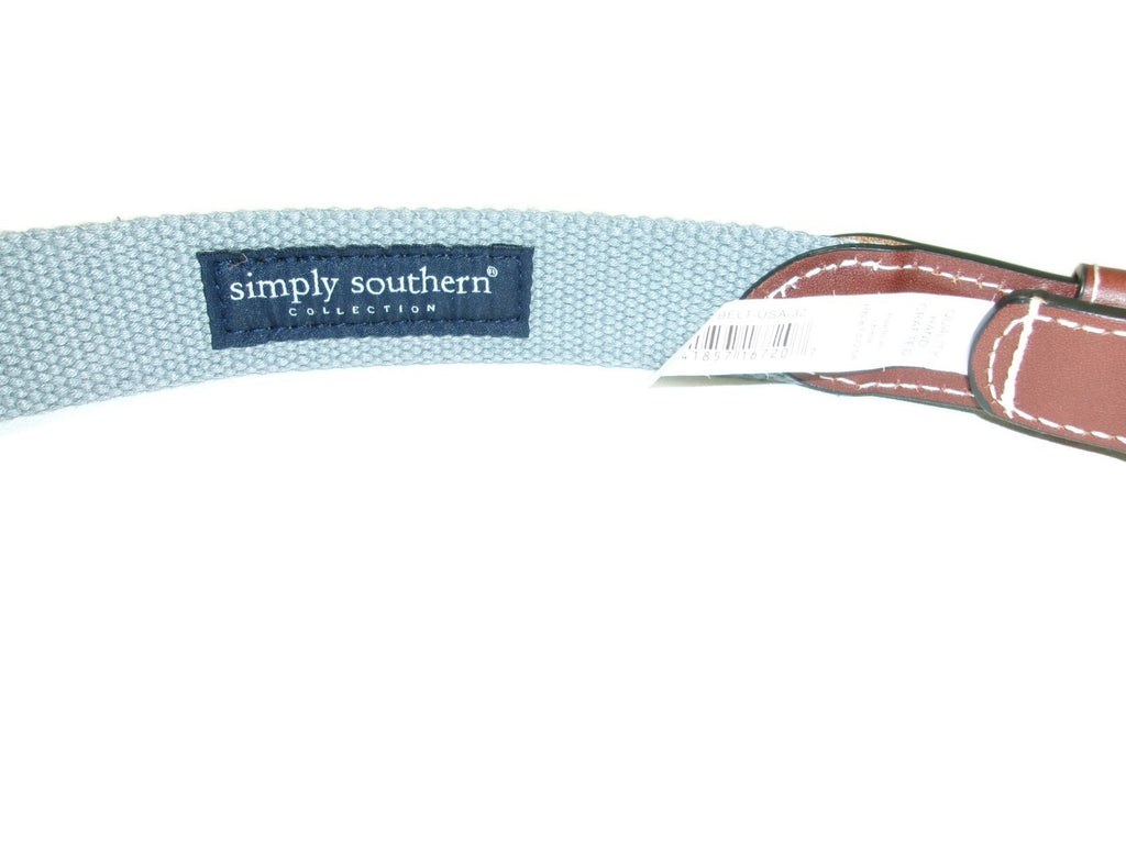 Simply Southern Mens Womens Patriotic American Flag  Canvas Leather Belt Size 32