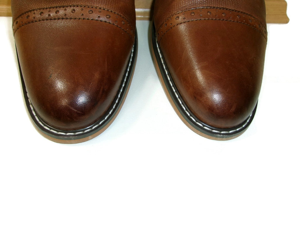 Bar lll Parker Mens Parker Shoes Size 11 M Tan Leather Cap Toe Brogues Textured