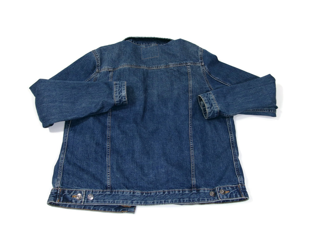 TRUE CRAFT Mens Distressed Relaxed Denim Jean Jacket Size M Medium