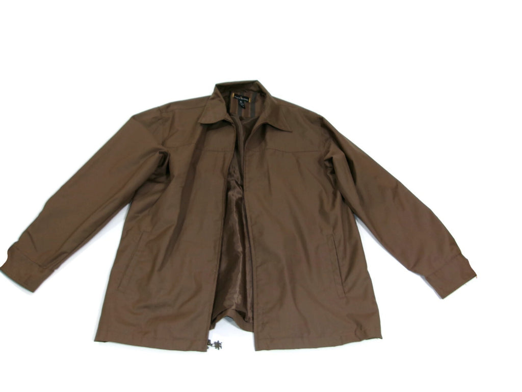 Stacy Adams Mens Brown Casual Jacket Lined Zipped Front Inside Pocket Size 2XL