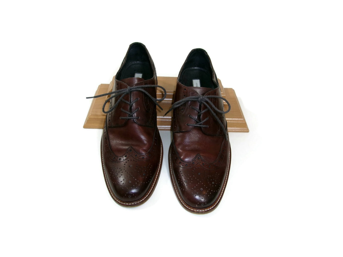 Mens Joseph Abboud Brown Leather Wingtip Derby Dress Shoe Size 12 M