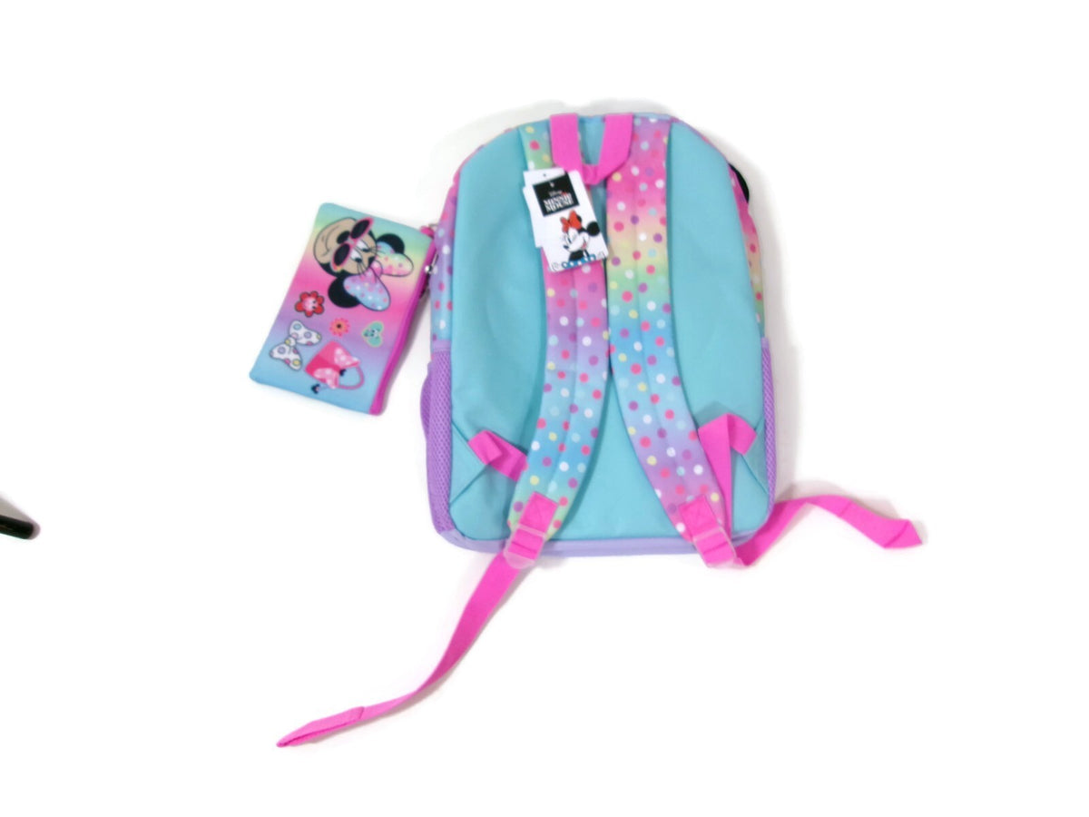 Minnie Mouse Disney 5-Piece Backpack  Set  Girls Large 16"X12" NWT
