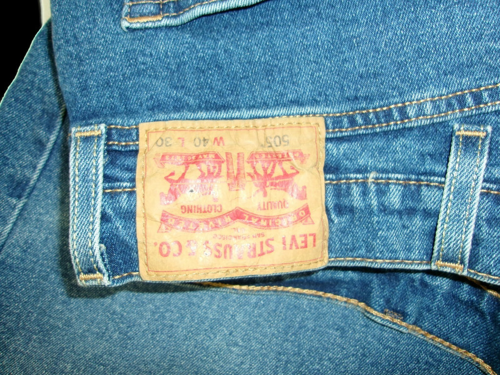Levis Mens Denim Jean Pants Size 40 X 30 Original Riveted Relaxed Distressed