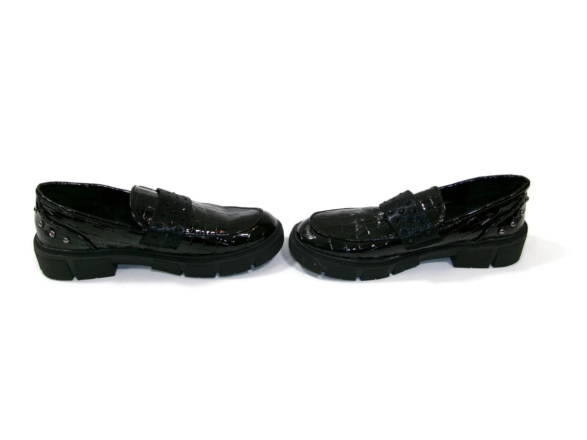 Vince Camuto Pre Teen Girls Black Patent W/Studded Band & Back Shoes Size 3 M