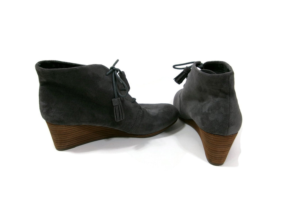 Dr Scholl's Be Energized Womens Gray Micro Suede Wedge  Booties Shoes Size 9 M