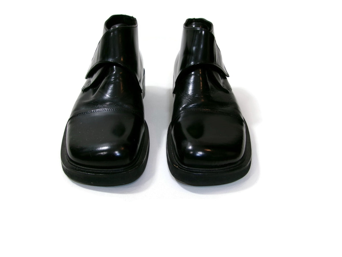 Vintage Paul May Mens Black Leather Chukka Ankle Boots Size 41 EU US 8-8.5