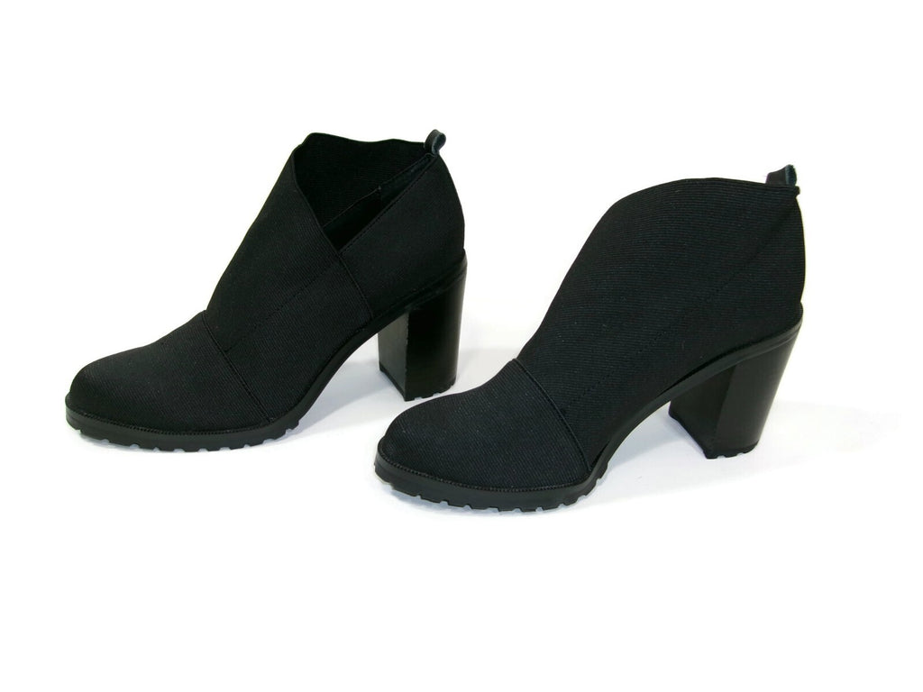 Ellen Tracy Black Heel Ankle Stretch Stylish Booties Womens Shoes Size 8 M