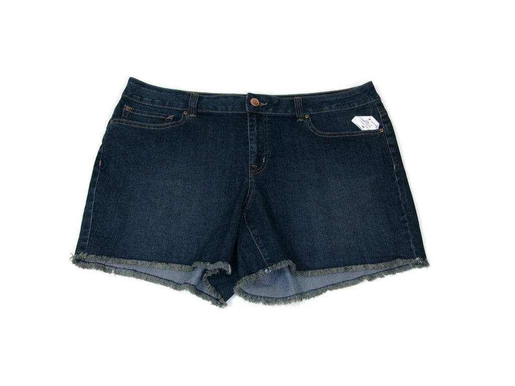 Jessica Simpson Forever Low Rise Distress Fringed Jean shorts Size 18 W 18W New
