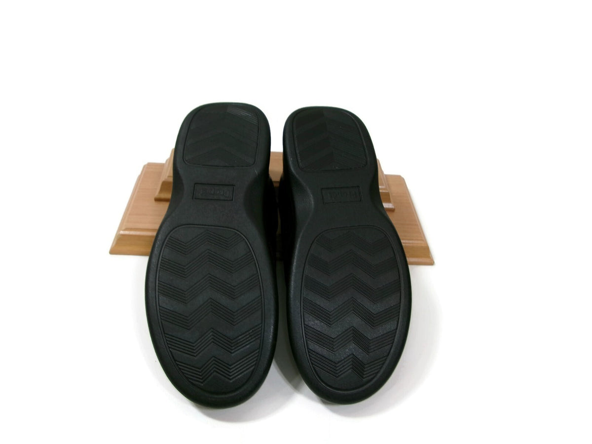Propet Mens Black Leather LifeWalker Vista Strap Shoes Size 9.5 M (D)