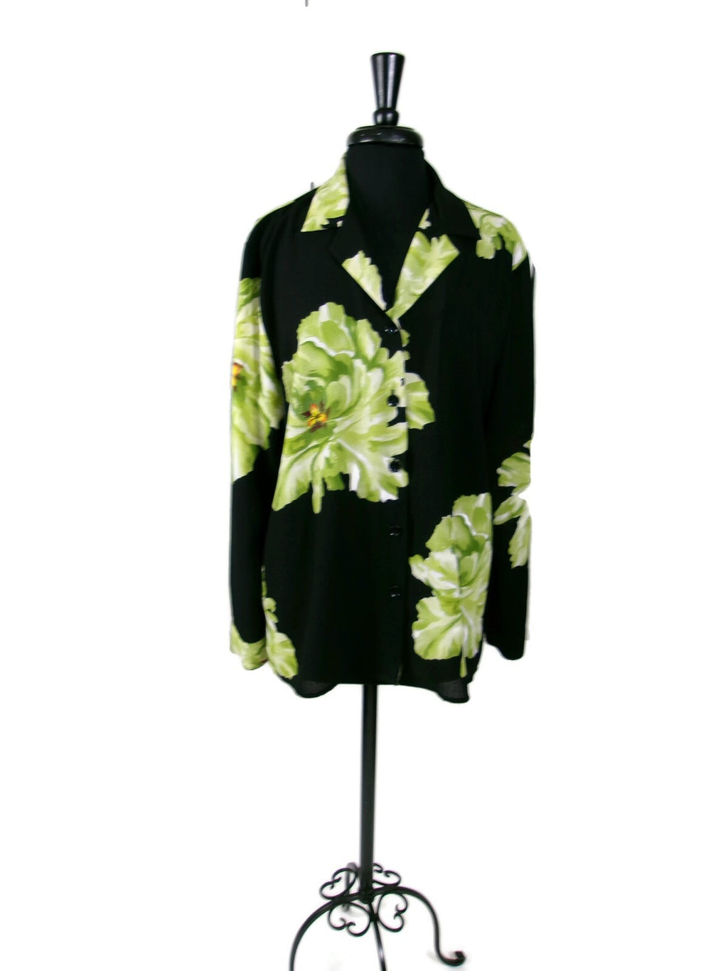 SAG HARBOR Womens Beautiful Green and Black Top Blouse Shirt Size 18