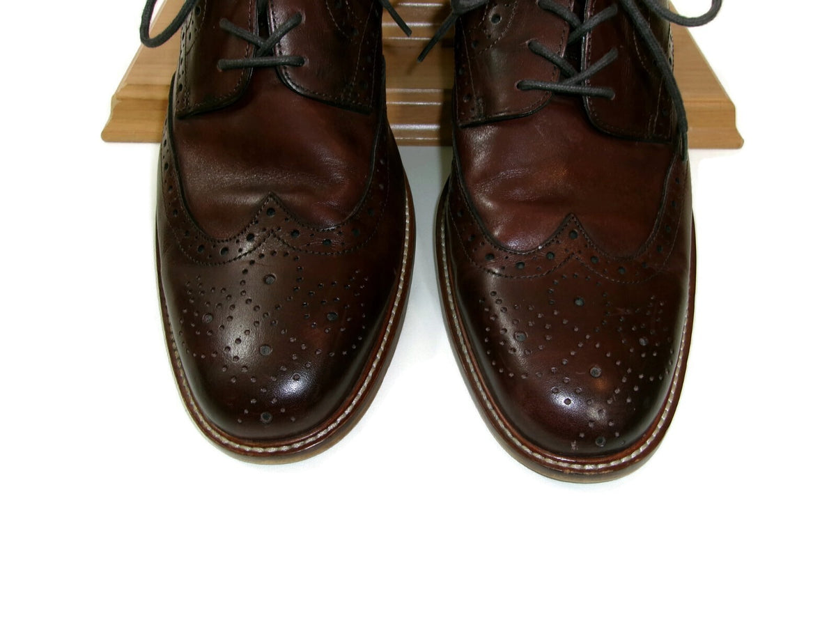 Mens Joseph Abboud Brown Leather Wingtip Derby Dress Shoe Size 12 M