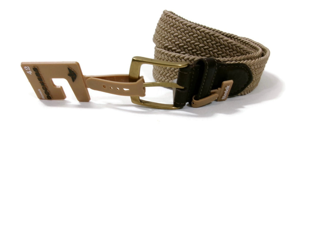 Dockers Mens Khaki & Brown Leather &Stretch Belt Size 42 NWT