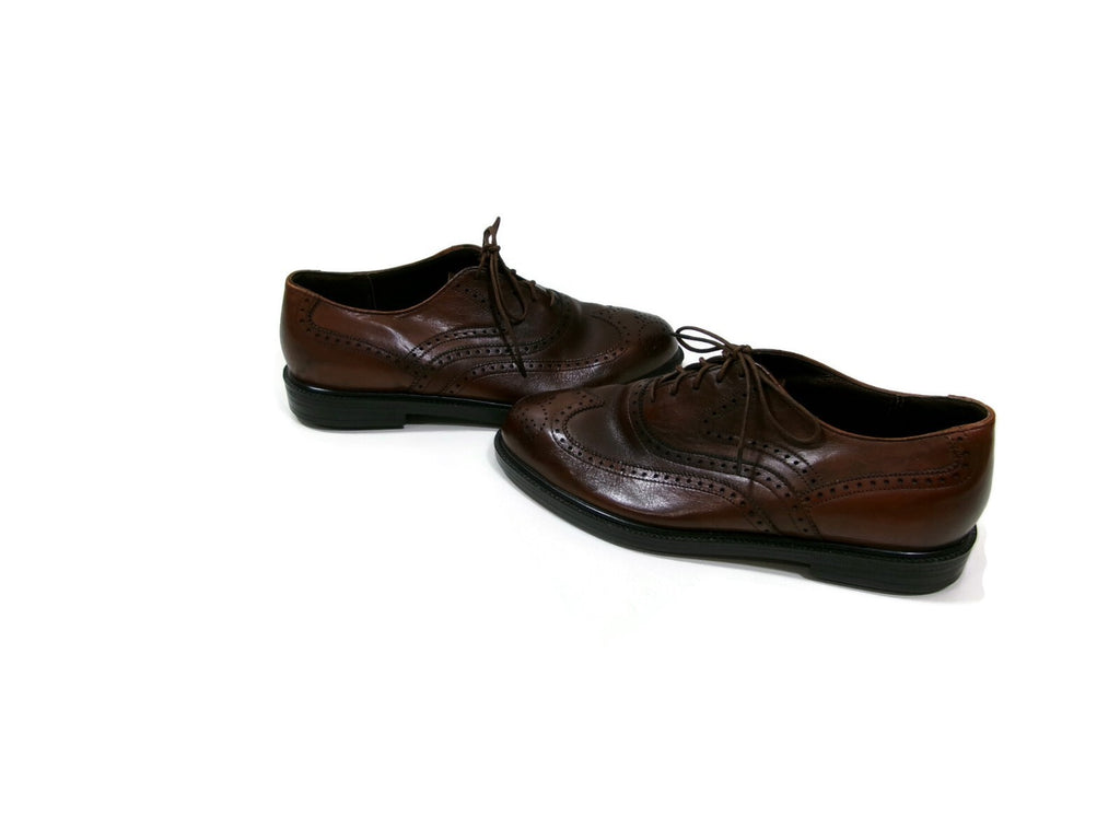 Hush Puppies Bounce Mens Brown Leather Wingtip Oxfords Dress Shoes Size 7 M