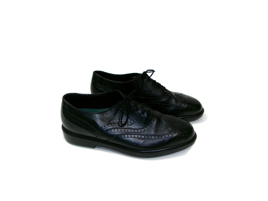 Hush Puppies Bounce Mens Black Leather Wingtip Oxfords Dress Shoes Size 7 M