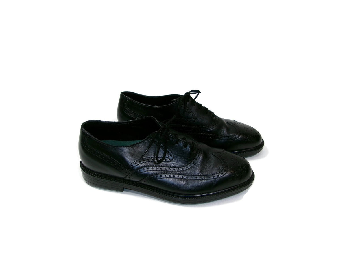 Hush Puppies Bounce Mens Black Leather Wingtip Oxfords Dress Shoes Size 7 M
