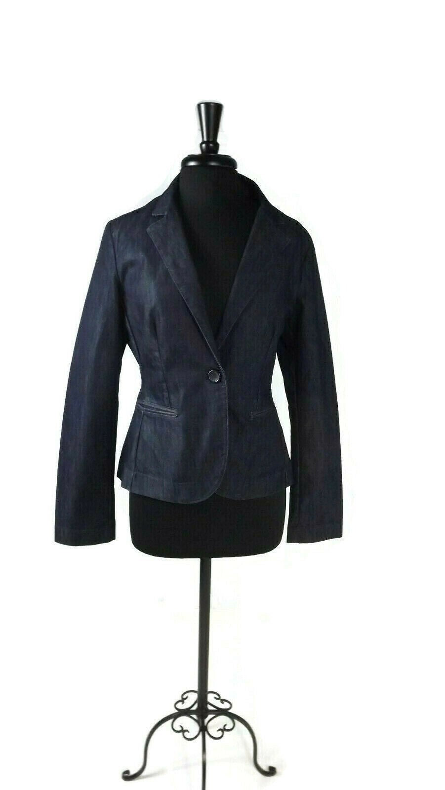EXPRESS DESIGN STUDIO  Dark Denim  Womens Jean Jacket Blazer Size 8