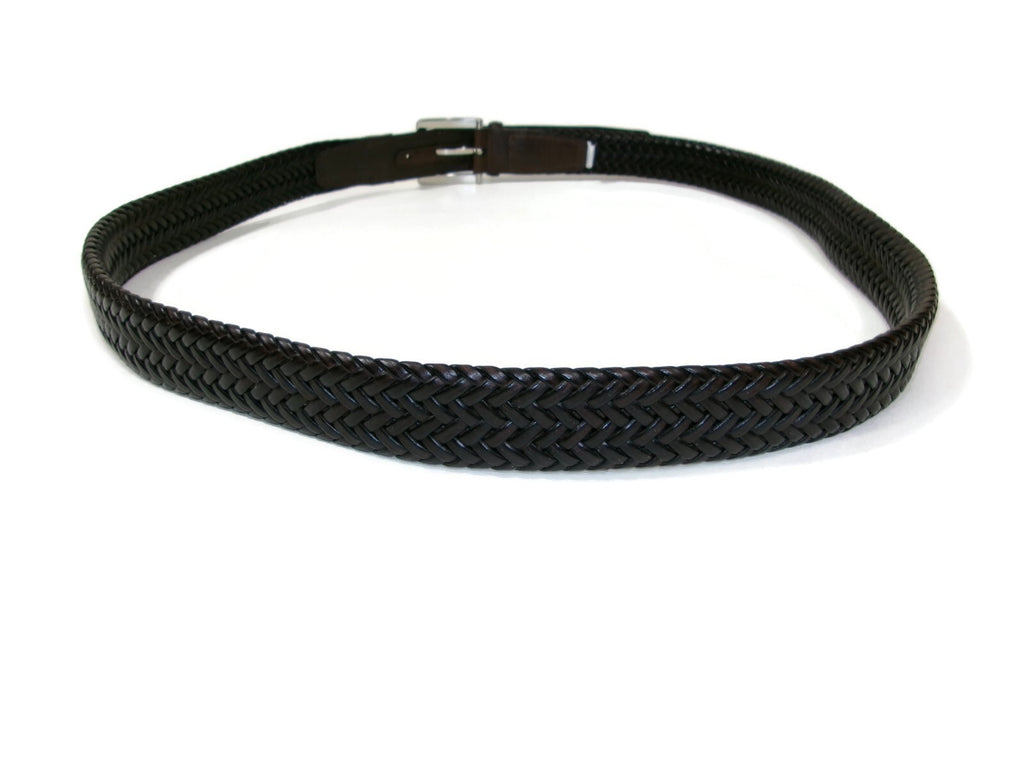 Brown Handcrafted Bonded Leather Mens Casual to Dress Belt Size 50 Silver Buckle