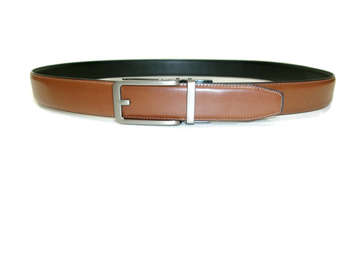 Perry Ellis Mens Reversible Ratchet Belt Black &Tan  Size L 38/40 Bonded Leather