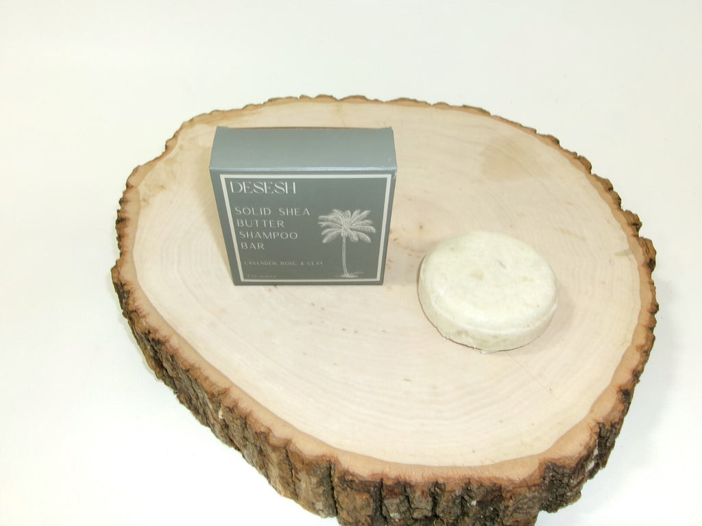 DESESH XL Solid Shea Butter Shampoo Bar w/ Lavender Rose & Clay USA Made